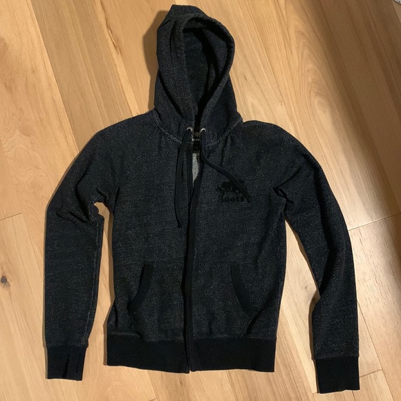 Roots zip up black/salt & pepper sweater - Picture 1 of 2